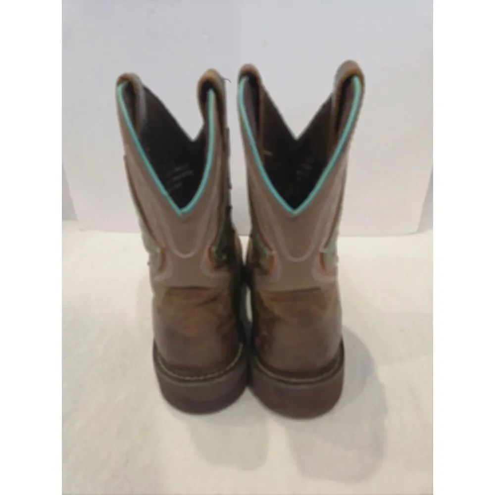 Justin Gypsy Nettie Womens Brown Turquoise Square Toe Cowboy Boots GY9536 Size 9